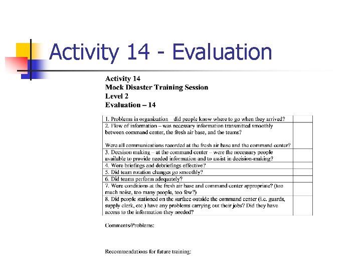 Activity 14 - Evaluation 