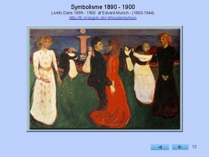 Symbolisme 1890 - 1900 Livets Dans 1899 - 1900 af Edvard Munch - (1863