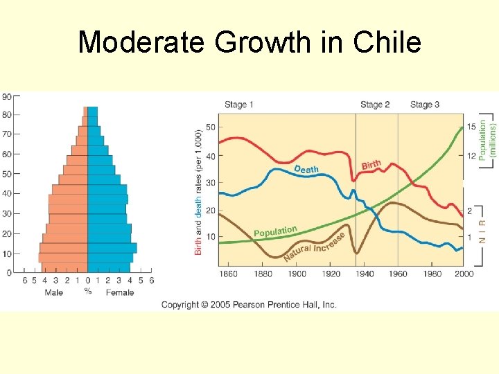 Moderate Growth in Chile Fig. 2 -18: Chile entered stage 2 of the demographic