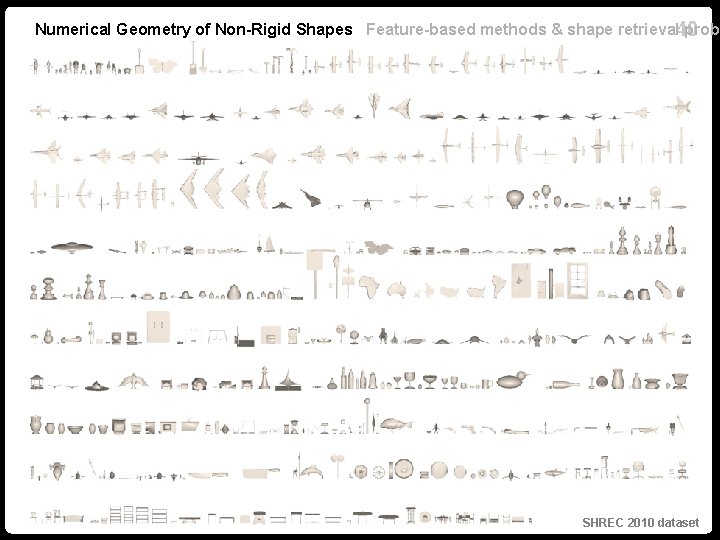 Numerical Geometry of Non-Rigid Shapes Feature-based methods & shape retrieval 40 probl SHREC 2010