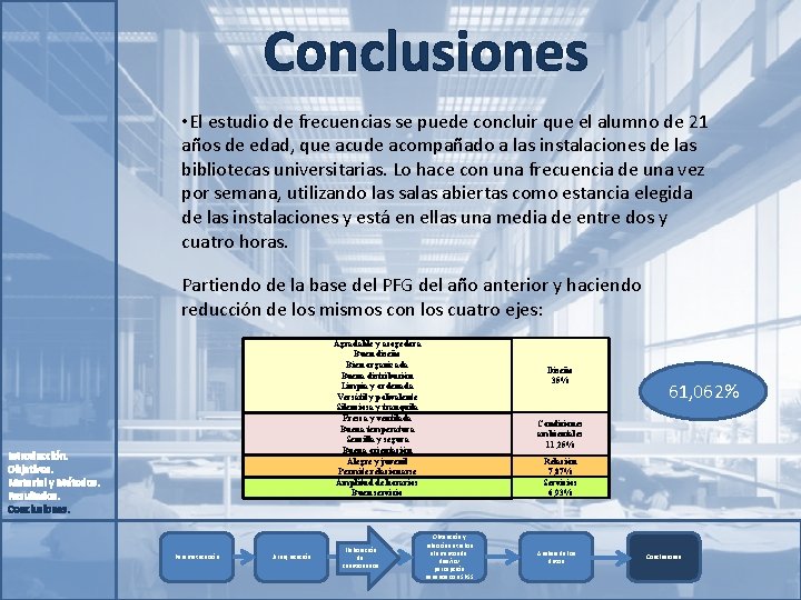 Conclusiones • El estudio de frecuencias se puede concluir que el alumno de 21