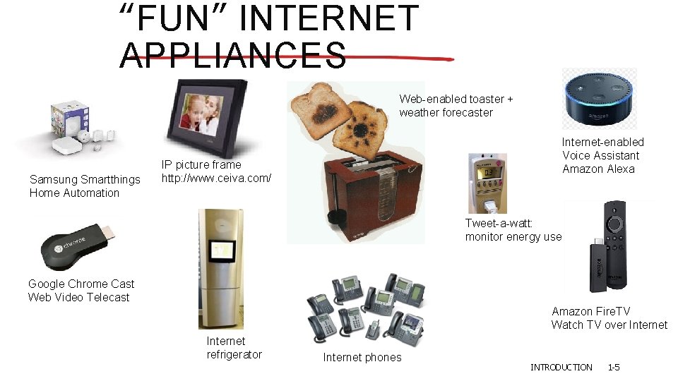 “FUN” INTERNET APPLIANCES Web-enabled toaster + weather forecaster Samsung Smartthings Home Automation Internet-enabled Voice