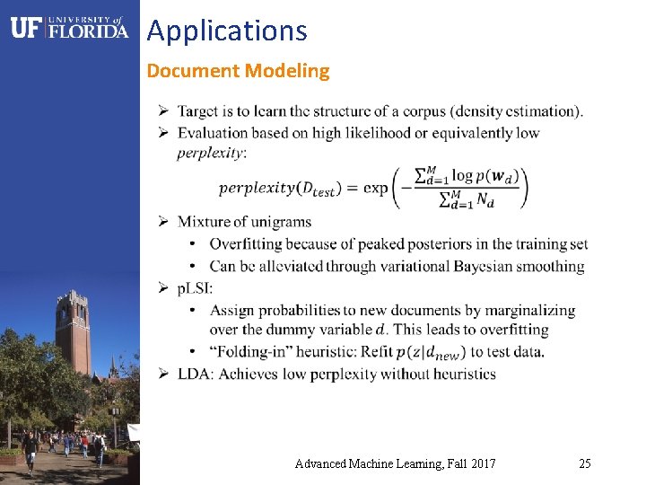 Applications Document Modeling Advanced Machine Learning, Fall 2017 25 