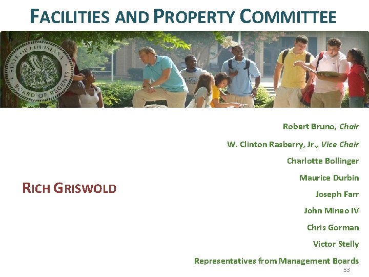 FACILITIES AND PROPERTY COMMITTEE Robert Bruno, Chair W. Clinton Rasberry, Jr. , Vice Chair