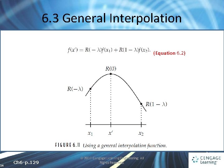 6. 3 General Interpolation (Equation 6. 2) 14 Ch 6 -p. 129 © 2010