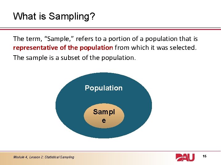 What is Sampling? The term, “Sample, ” refers to a portion of a population