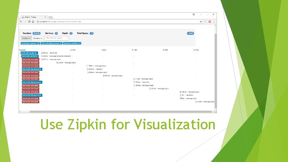 Use Zipkin for Visualization 