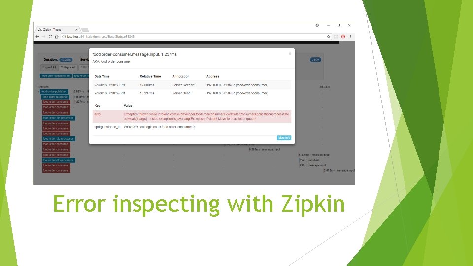 Error inspecting with Zipkin 