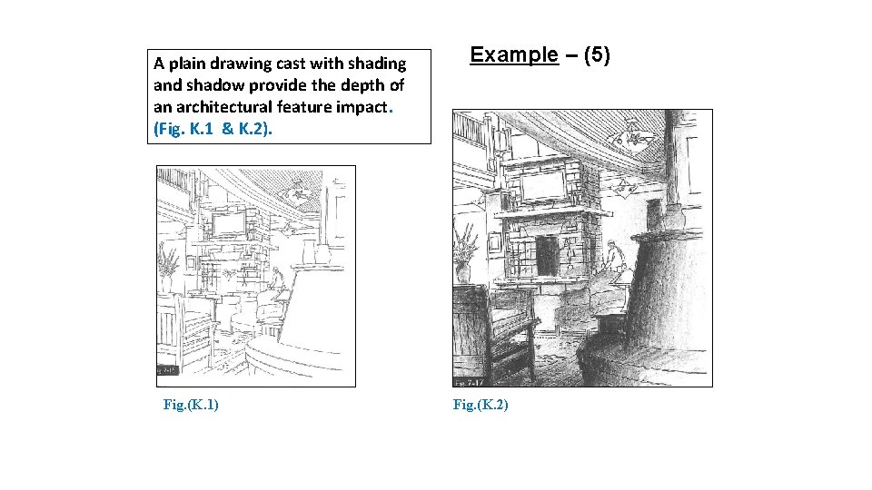 A plain drawing cast with shading and shadow provide the depth of an architectural