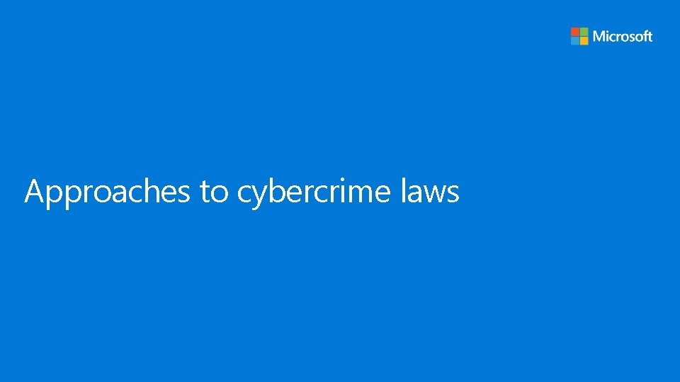 Approaches to cybercrime laws 