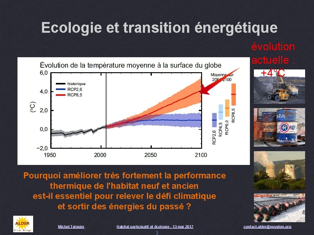  Ecologie et transition énergétique évolution actuelle : +4°C Pourquoi améliorer très fortement la
