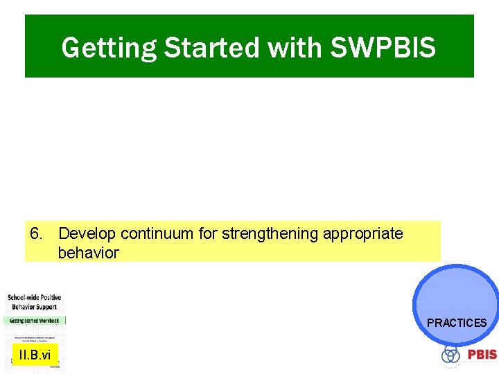 Getting Started with SWPBIS 1. 2. 3. 4. 5. 6. 7. 8. 9. II.