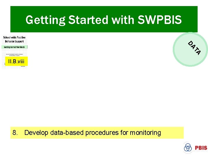 Getting Started with SWPBIS TA DA 1. Establish an effective leadership team 2. Develop