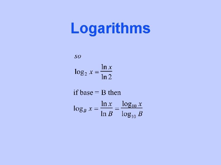 Logarithms 