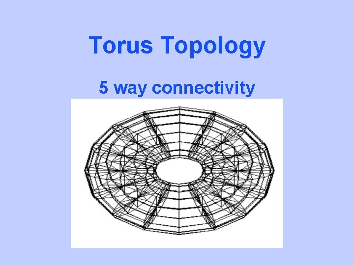 Torus Topology 5 way connectivity 