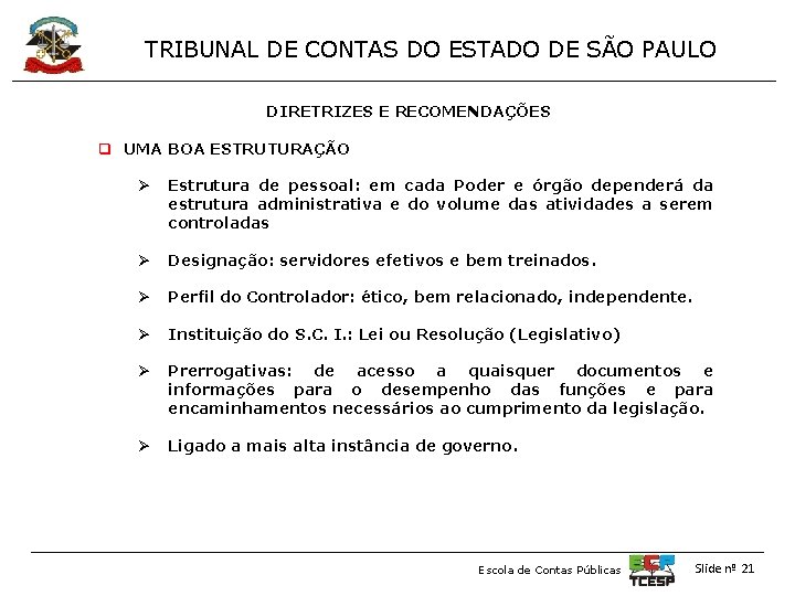 TRIBUNAL DE CONTAS DO ESTADO DE SÃO PAULO DIRETRIZES E RECOMENDAÇÕES q UMA BOA