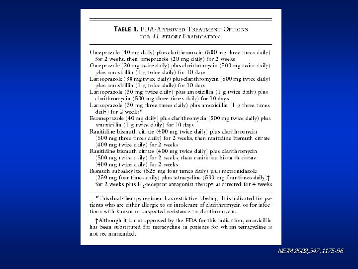 NEJM 2002; 347: 1175 -86 