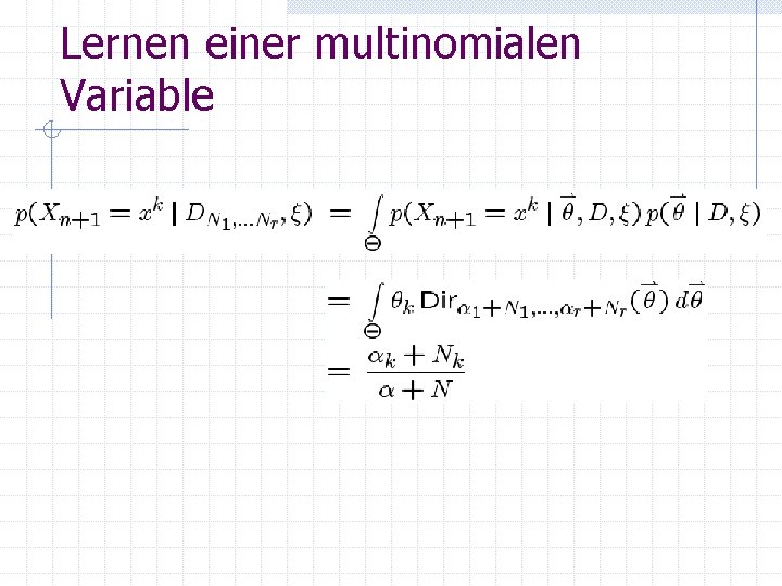Lernen einer multinomialen Variable 