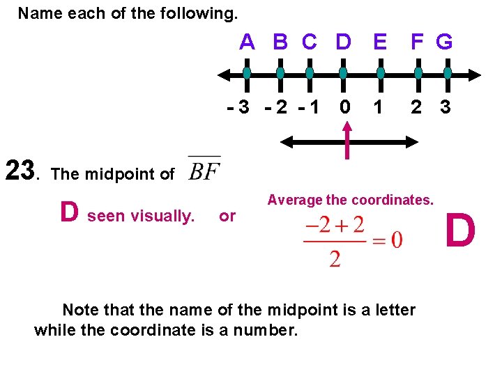 Name each of the following. A B C D E -3 -2 -1 0