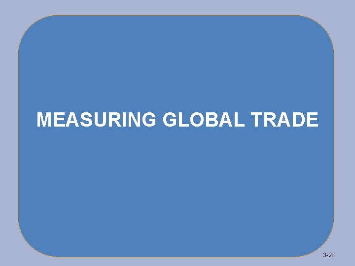 MEASURING GLOBAL TRADE 3 -20 