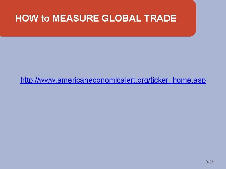 HOW to MEASURE GLOBAL TRADE http: //www. americaneconomicalert. org/ticker_home. asp 3 -22 