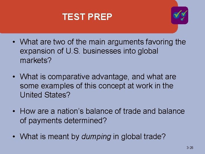 TEST PREP • What are two of the main arguments favoring the expansion of