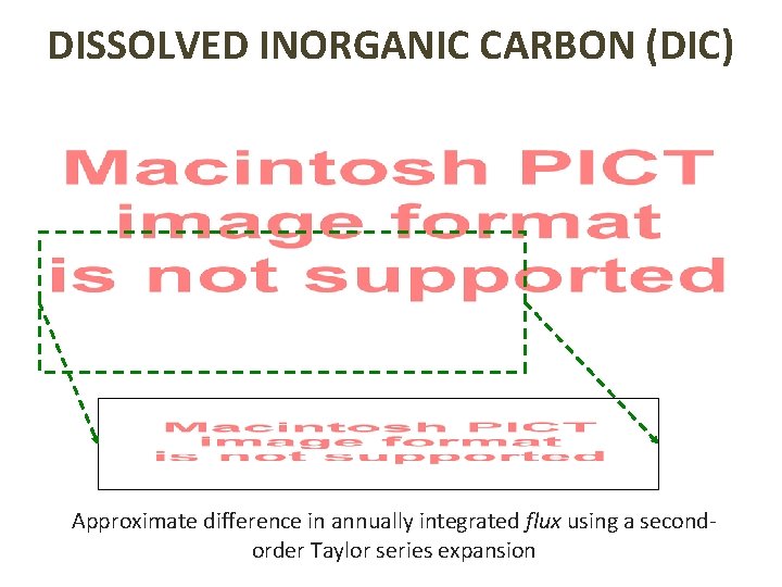 DISSOLVED INORGANIC CARBON (DIC) Approximate difference in annually integrated flux using a secondorder Taylor