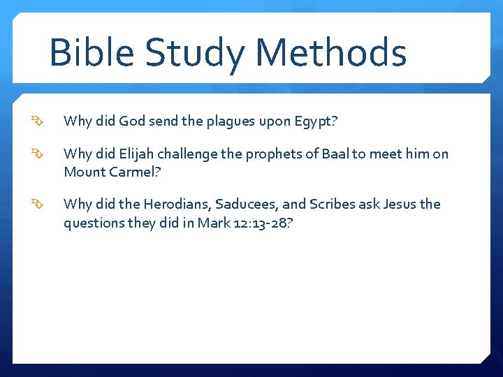 Bible Study Methods Why did God send the plagues upon Egypt? Why did Elijah