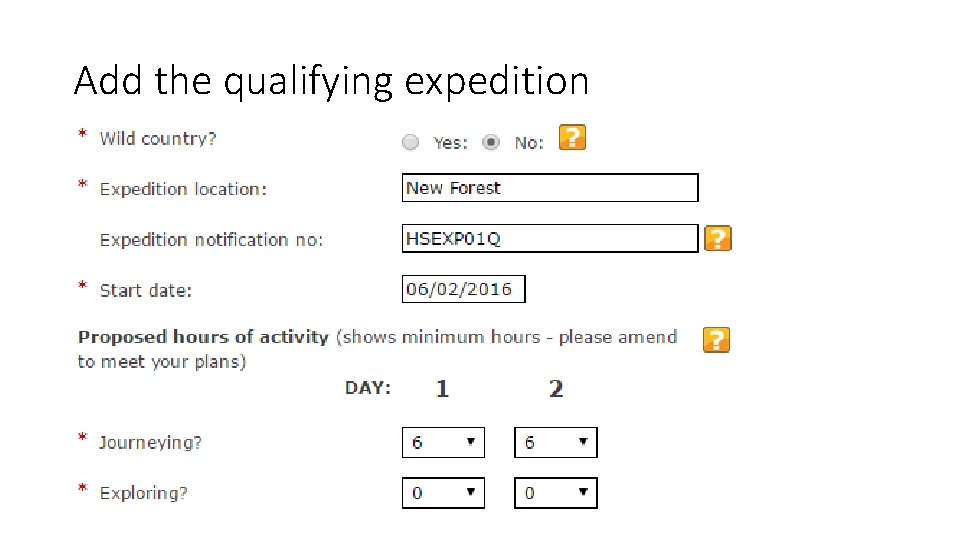 Add the qualifying expedition 