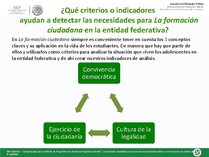 Secretaría de Educación Pública Subsecretaría de Educación Básica Dirección General de Desarrollo Curricular ¿Qué