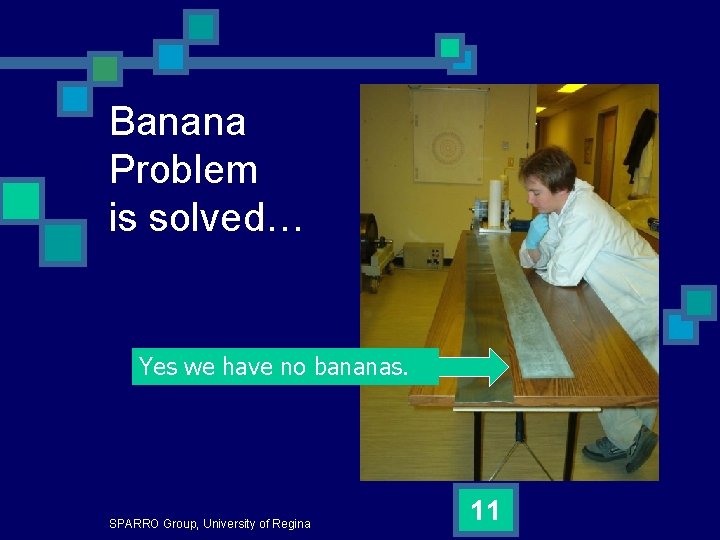 Banana Problem is solved… Yes we have no bananas. SPARRO Group, University of Regina