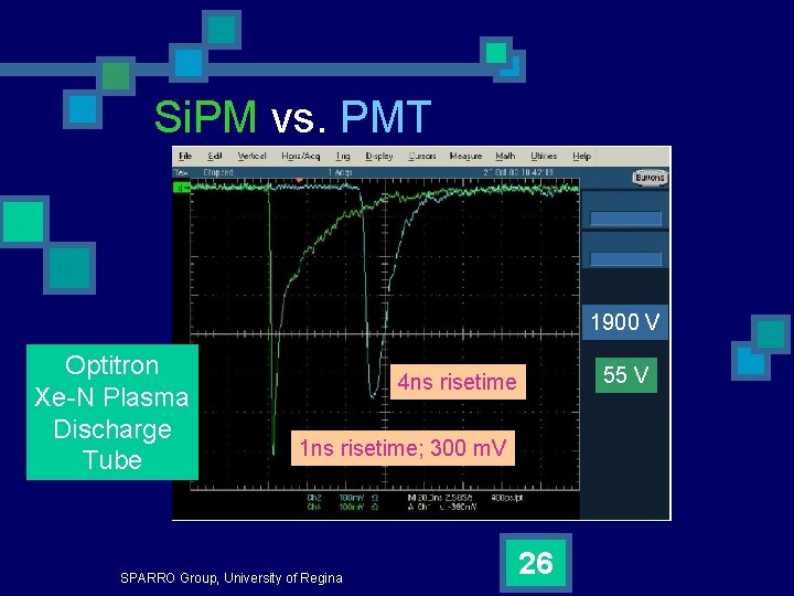 Si. PM vs. PMT 1900 V Optitron Xe-N Plasma Discharge Tube 55 V 4
