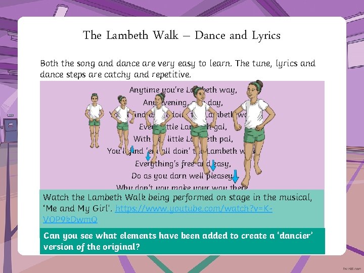 The Lambeth Walk – Dance and Lyrics Both the song and dance are very