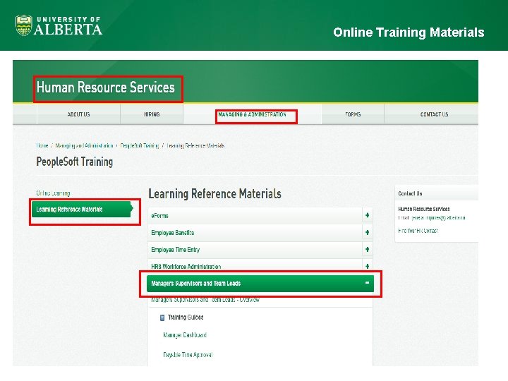 Online Training Materials 