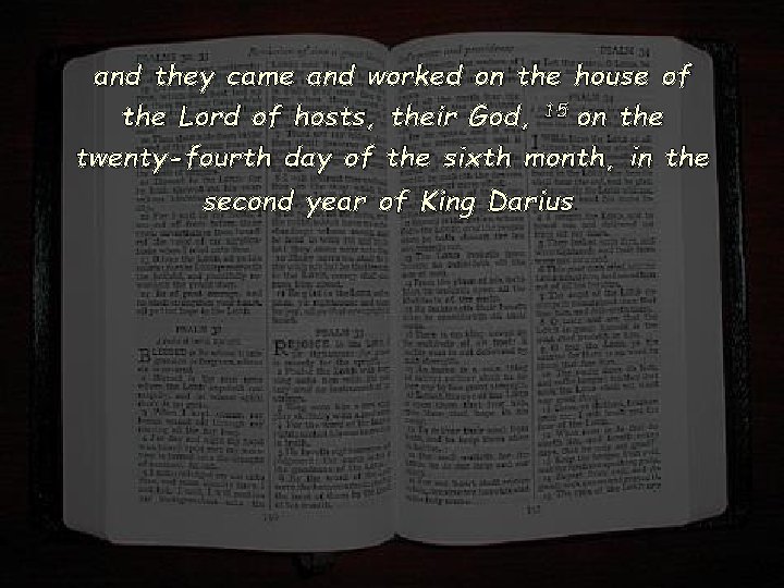 and they came and worked on the house of the Lord of hosts, their