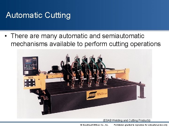 Automatic Cutting • There are many automatic and semiautomatic mechanisms available to perform cutting