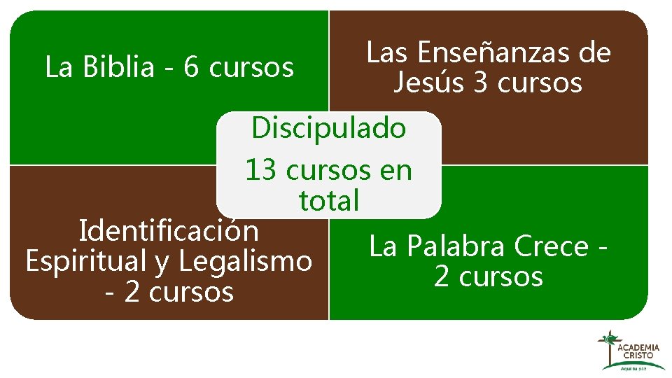 La Biblia - 6 cursos Las Enseñanzas de Jesús 3 cursos Discipulado 13 cursos