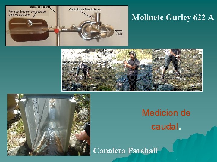 Molinete Gurley 622 A Medicion de caudal. Canaleta Parshall 