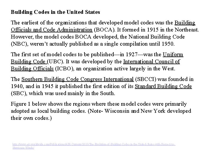 Building Codes in the United States The earliest of the organizations that developed model
