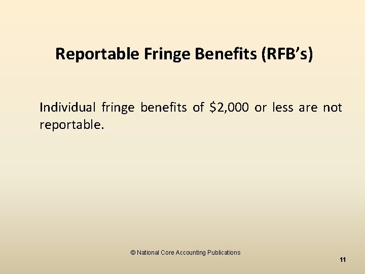 Advanced Tax Law Chapter 17 Fringe Benefits