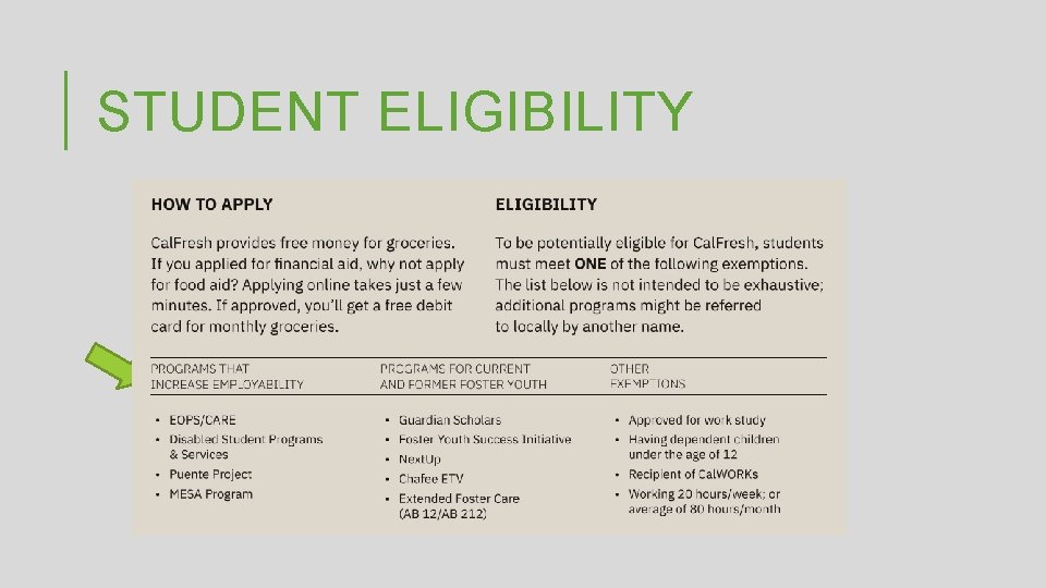 STUDENT ELIGIBILITY 