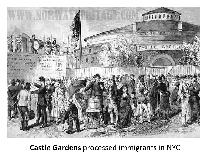 Castle Gardens processed immigrants in NYC 