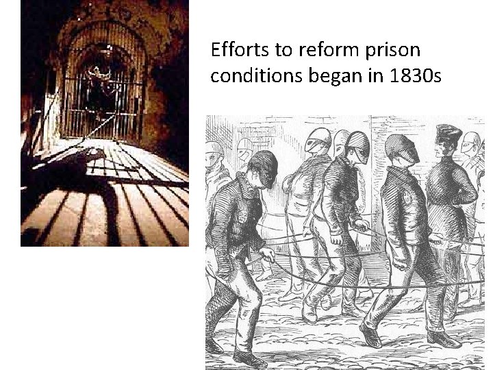 Efforts to reform prison conditions began in 1830 s 