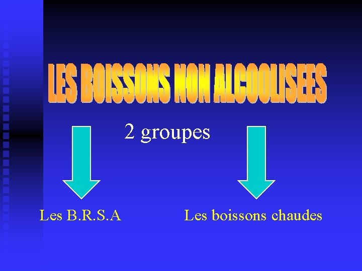 2 groupes Les B. R. S. A Les boissons chaudes 