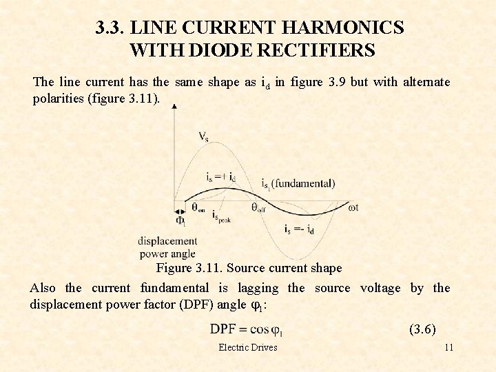 3. 3. LINE CURRENT HARMONICS WITH DIODE RECTIFIERS The line current has the same