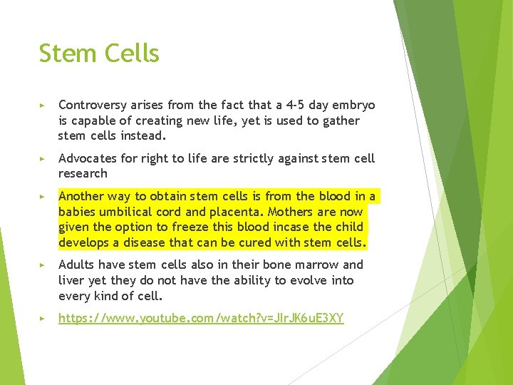 Stem Cells ▶ Controversy arises from the fact that a 4 -5 day embryo