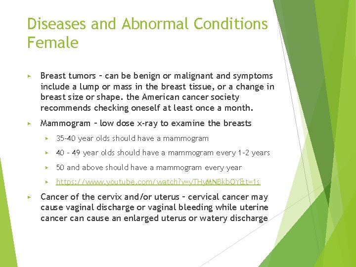 Diseases and Abnormal Conditions Female ▶ Breast tumors – can be benign or malignant