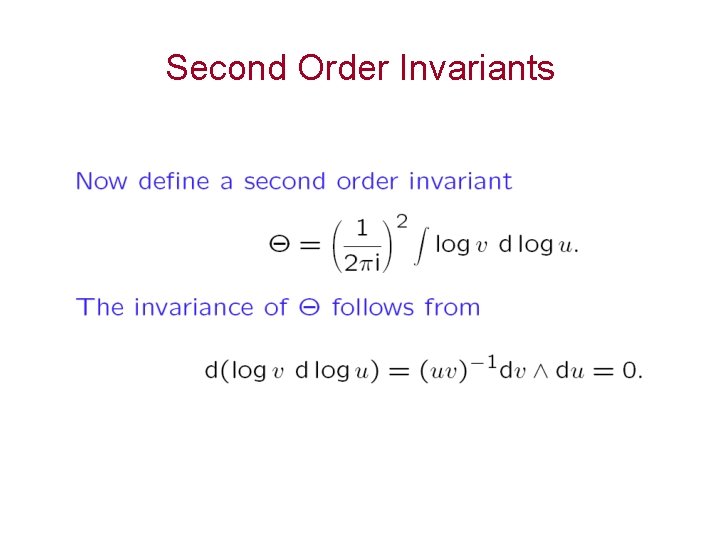 Second Order Invariants 