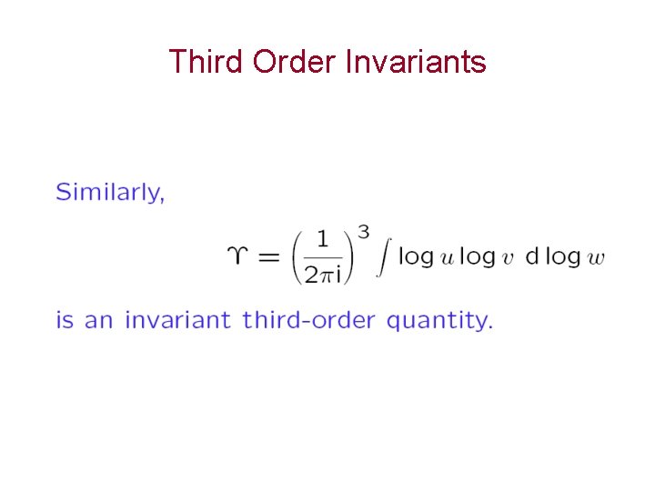 Third Order Invariants 