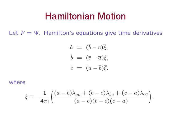 Hamiltonian Motion 